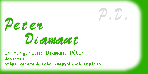 peter diamant business card